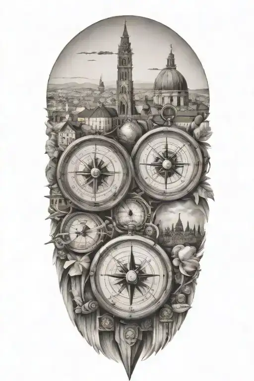 travel tattoo inspired europe including a compass tattoo design idea