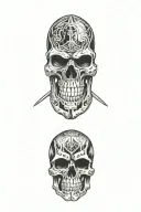 vigilante skull tattoo design idea