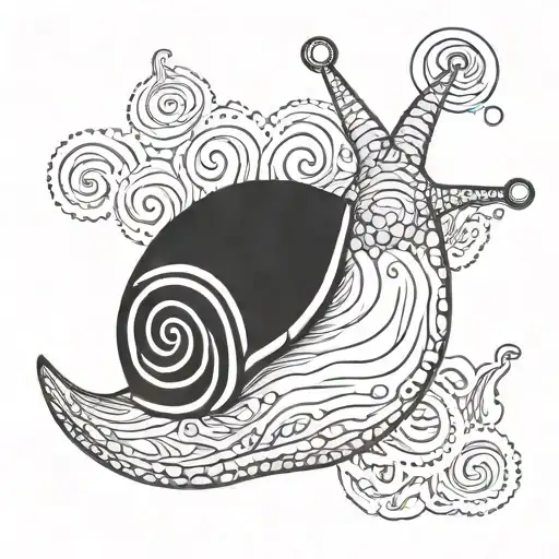 hippie snail tattoo design idea