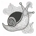 hippie snail tattoo design idea