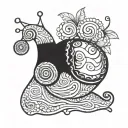 hippie snail tattoo design idea