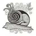 hippie snail tattoo design idea