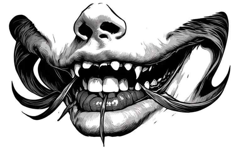 Throat Mandela horror tattoo design idea