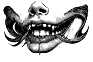 Throat Mandela horror tattoo design idea