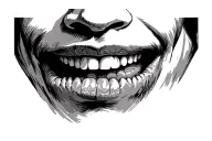 Throat Mandela horror tattoo design idea