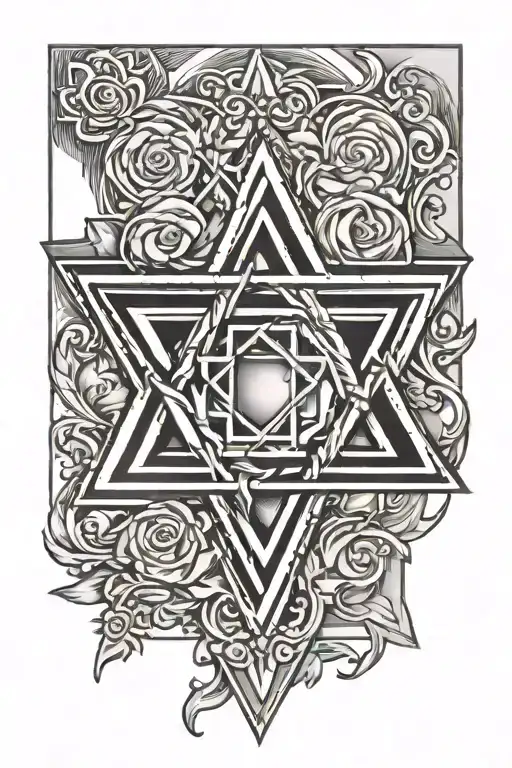 star of david with israel outline tattoo tattoo design idea