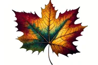 aspen tree leaf with the mountain maroon bells inside tattoo design idea