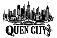 Queen City Creatives logo city skyline tattoo design idea