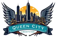 Queen City Creatives logo city skyline tattoo design idea