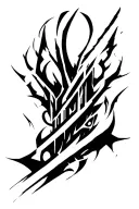 cyber sigilism dark castle tattoo design idea