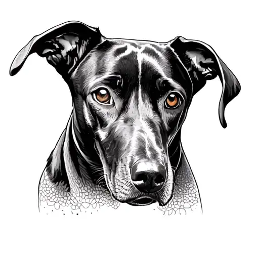 Weimaraner Dog tattoo design idea