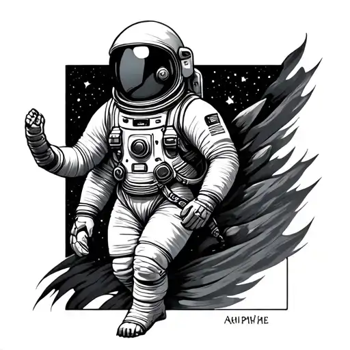 astronaut Vishnu tattoo design idea