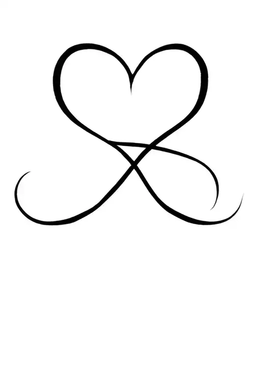 infinity heart intertwined tattoo design idea