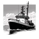 Tugboat tattoo design idea