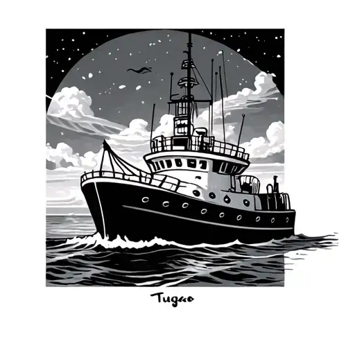 Tugboat tattoo design idea