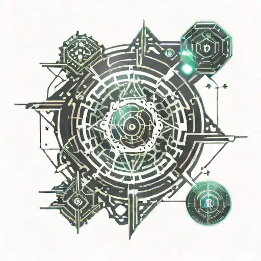 time capsule universe energy tattoo design idea