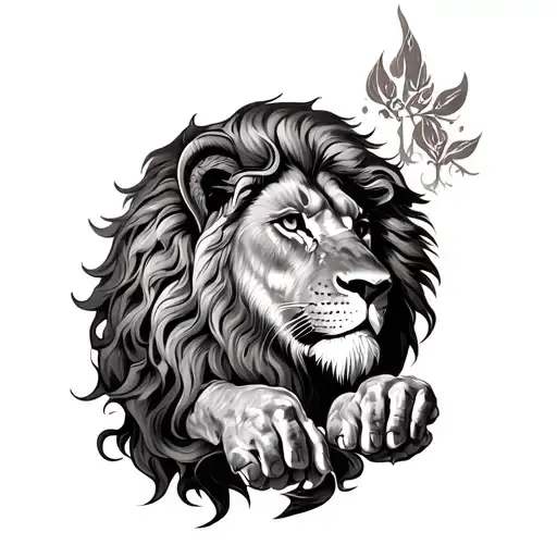 story of Daniel and the lions den on a full arm sleeve tattoo design idea