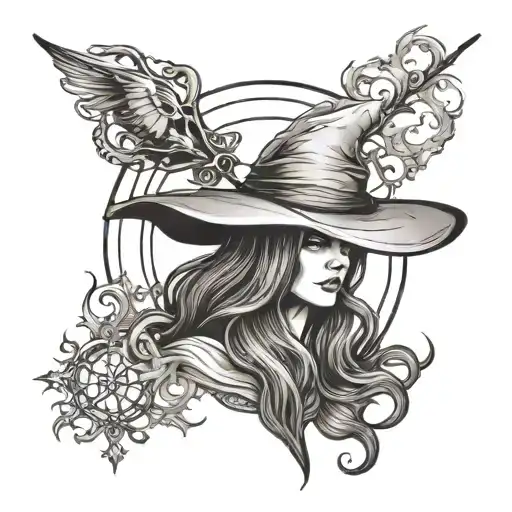 Salem witch asthetic tattoo design idea