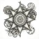 A mandala design incorporating elements of music and meditation, representing inner peace and self-expression tattoo design idea