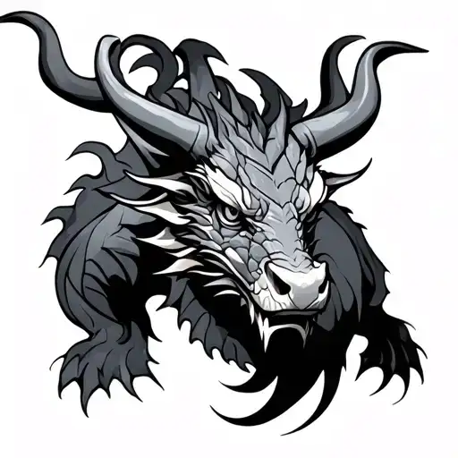 dragon ox tattoo design idea