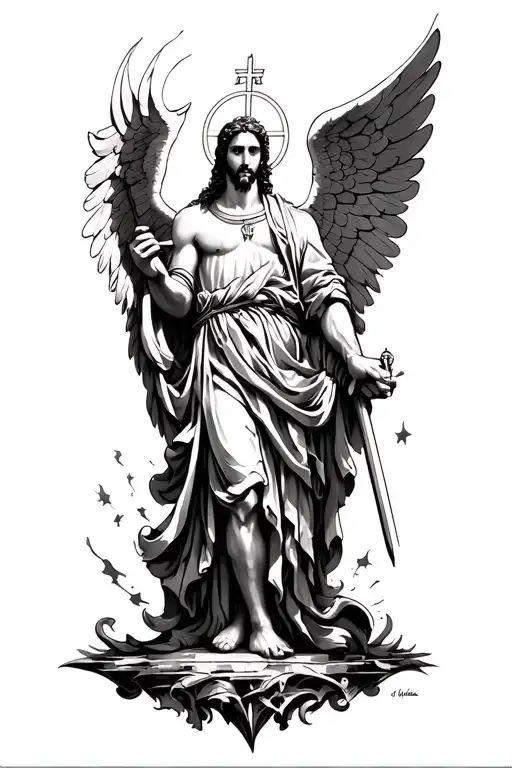 st archangel michael tattoo design idea