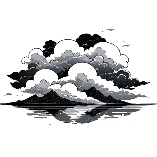 Japanese clouds tattoo design idea