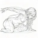 Girl, naked, nipples, buttocks, tits, pussy tattoo design idea