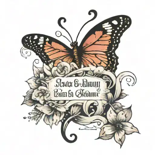 butterfly with a quote from bad bunny   tattoo design idea