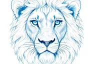 Blue Eyed Lion tattoo design idea