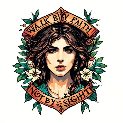 Walk By Faith Not By Sight tattoo design idea