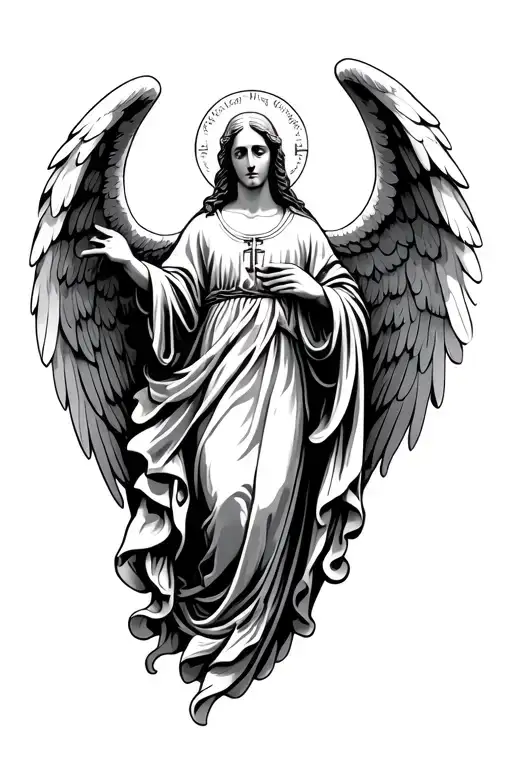 Catholic Angel tattoo design idea