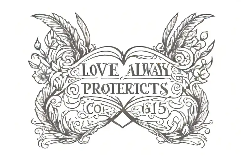 Love always protects 1 corinithians 13:7 tattoos inspired tattoo design idea
