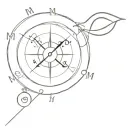 heartbeat line underneath compass with letters MMBL tattoo design idea
