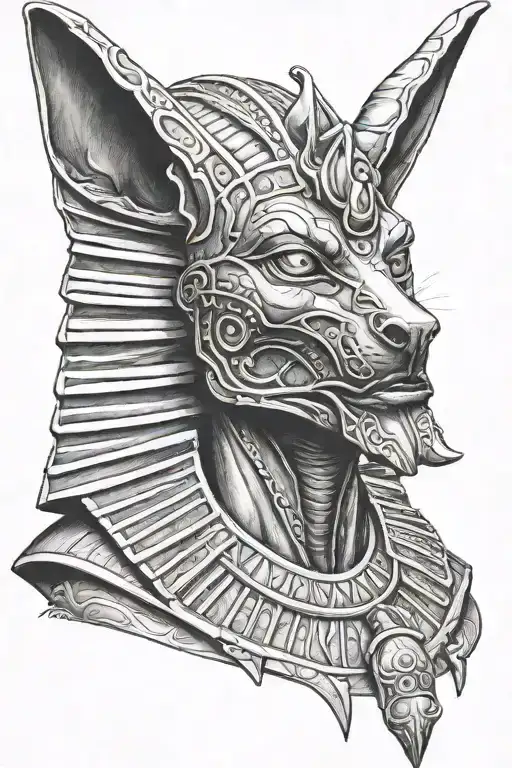 Anubis egypcian god tattoo design idea