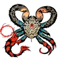 zodiac sign cancer tattoo design idea
