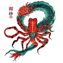 zodiac sign cancer tattoo design idea