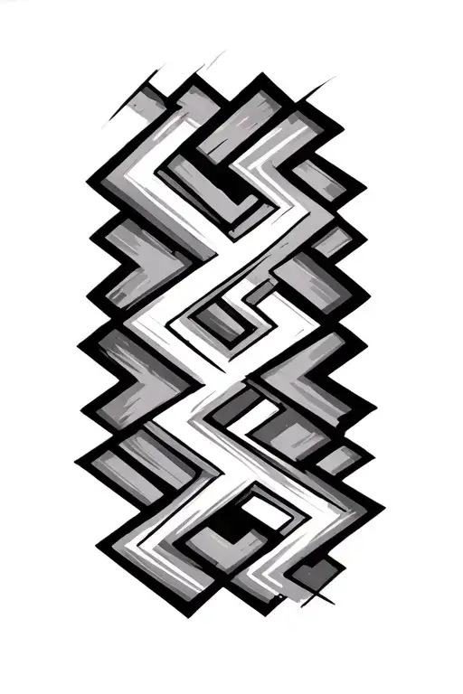Samoan chevron zig zags back of hand tattoo design idea