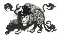money gangster lion best tattoo design idea