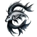 Pisces Taurus tattoo design idea