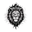 lion clock surrounded tattoo design idea