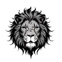 lion clock surrounded tattoo design idea