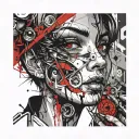 anime eyes holding tattoo design idea