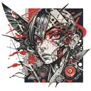 anime eyes holding tattoo design idea