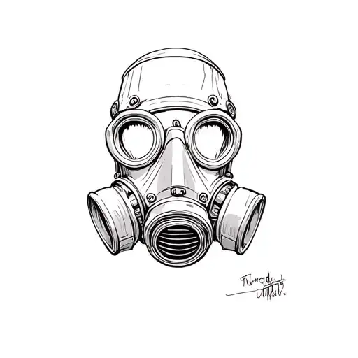gas mask tattoo design idea