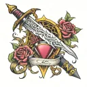 Bend dont break sword tattoo design idea