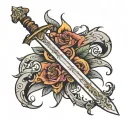 Bend dont break sword tattoo design idea
