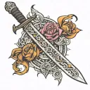 Bend dont break sword tattoo design idea