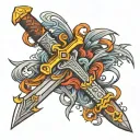 Bend dont break sword tattoo design idea