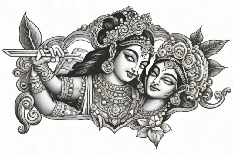 RADHA KRISHNA tattoo design idea