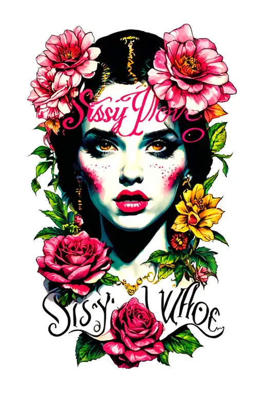 Sissy Whore text tattoo tattoo design idea
